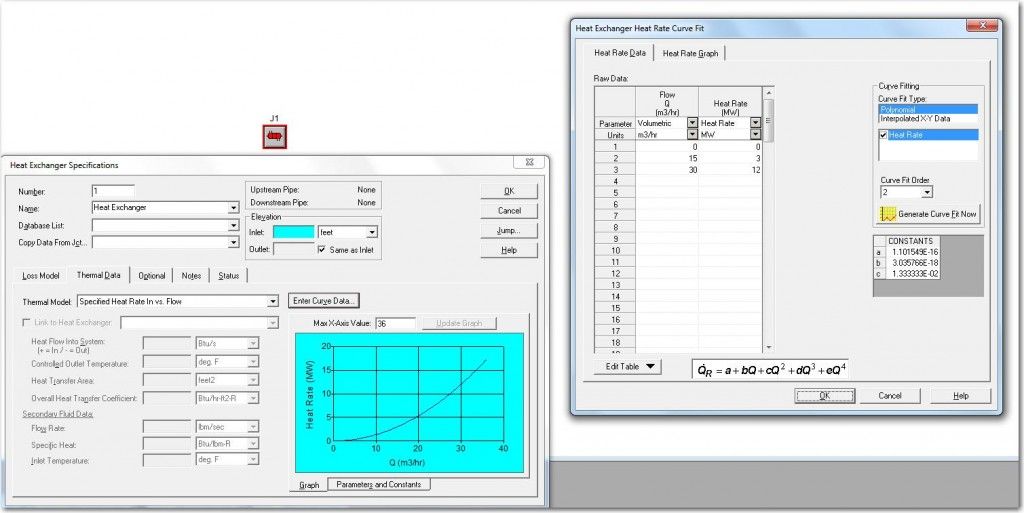 Heat Exchange Specifications Window