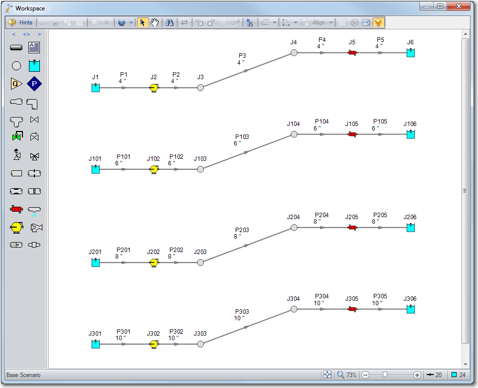 Four Identical Systems on the Same Workspace