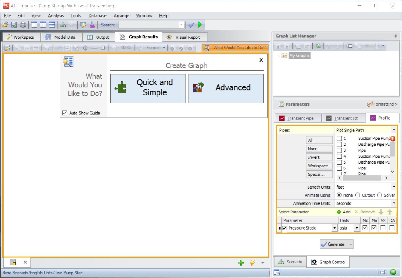 Graph Guide display when a user first opens the Graph Results window